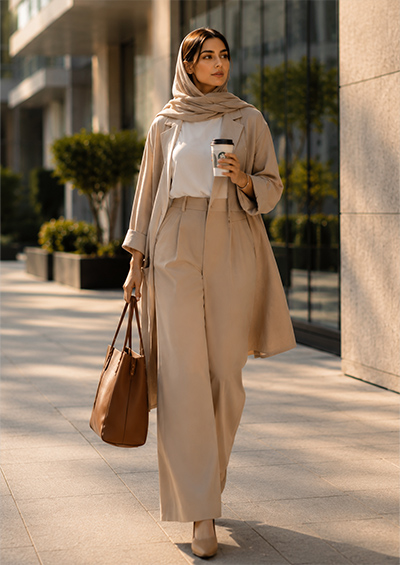 زن شاغل ایرانی با ست رسمی زنانه راحت و مدرن
