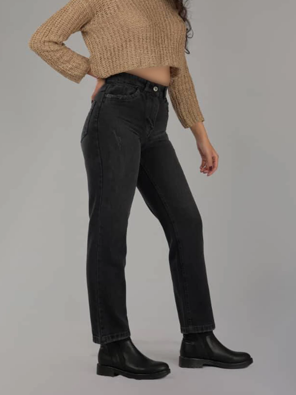 شلوار جین نیم بگ 416 ساده BY