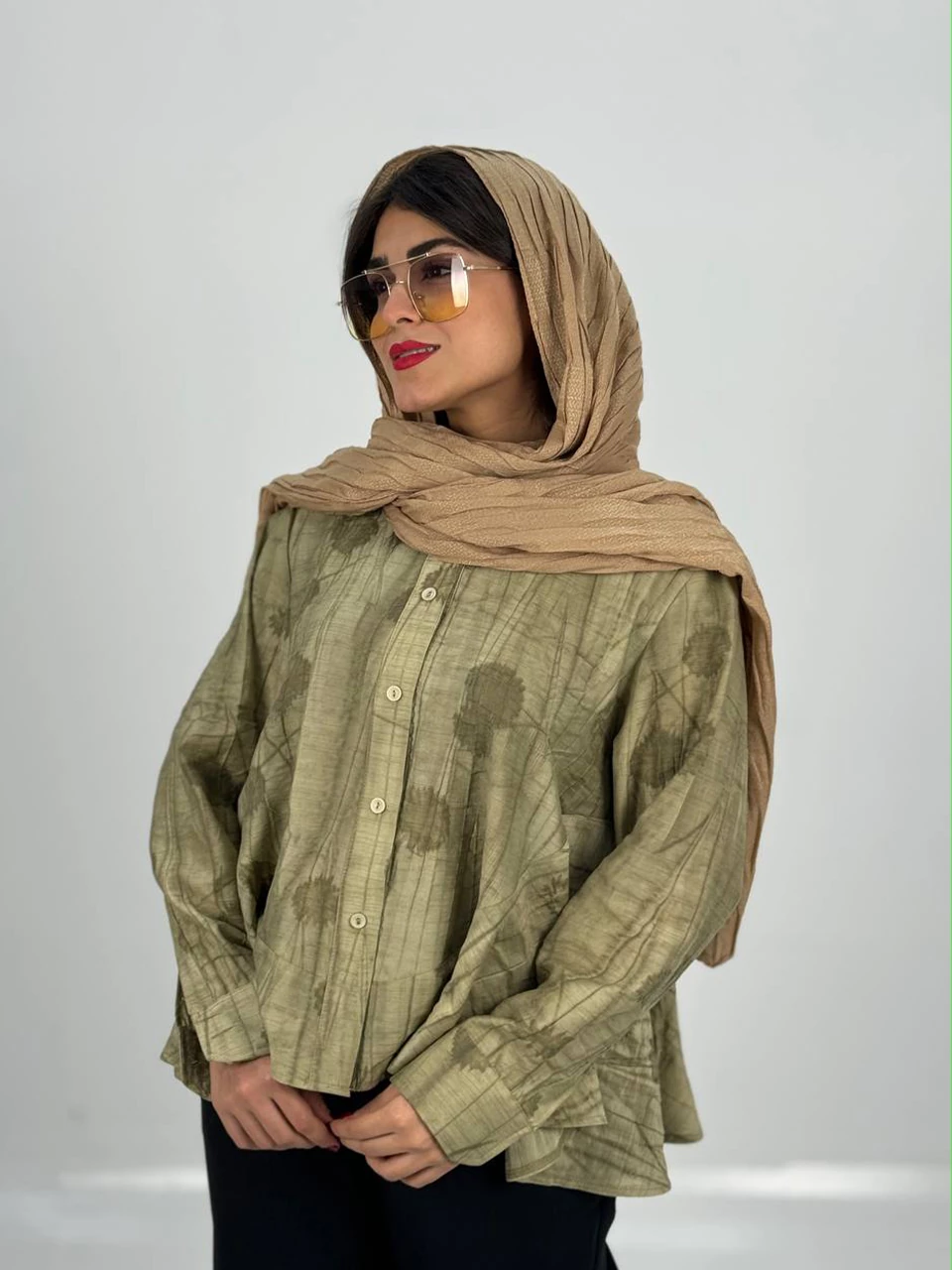 پیراهن میدی 61299 ژاکارد گازوئیلی دامن کلوش RY