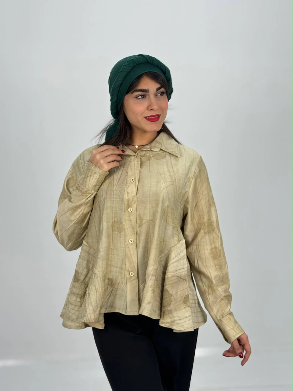 پیراهن میدی 61299 ژاکارد گازوئیلی دامن کلوش RY