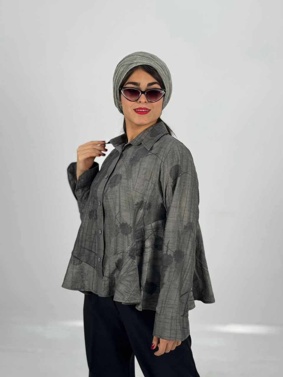 پیراهن میدی 61299 ژاکارد گازوئیلی دامن کلوش RY