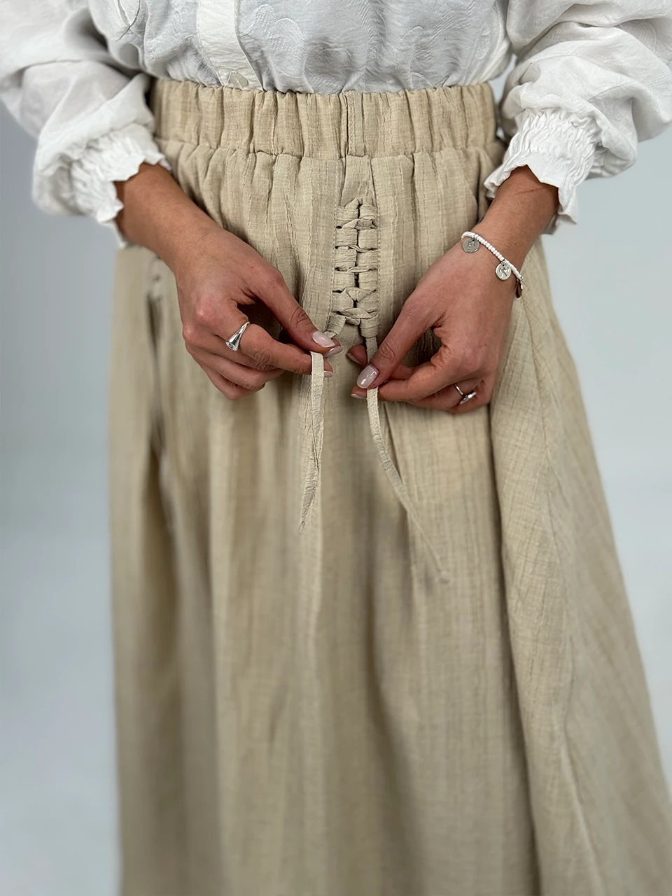 دامن پارچه ای میدی 31060 بندی سه خط RY