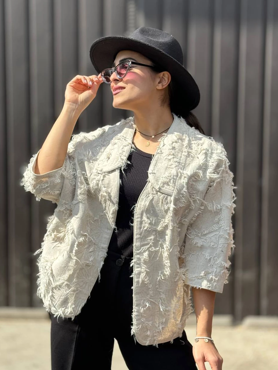 کت میدی 61341 نچرال ژاکارد ریش پانچ RY