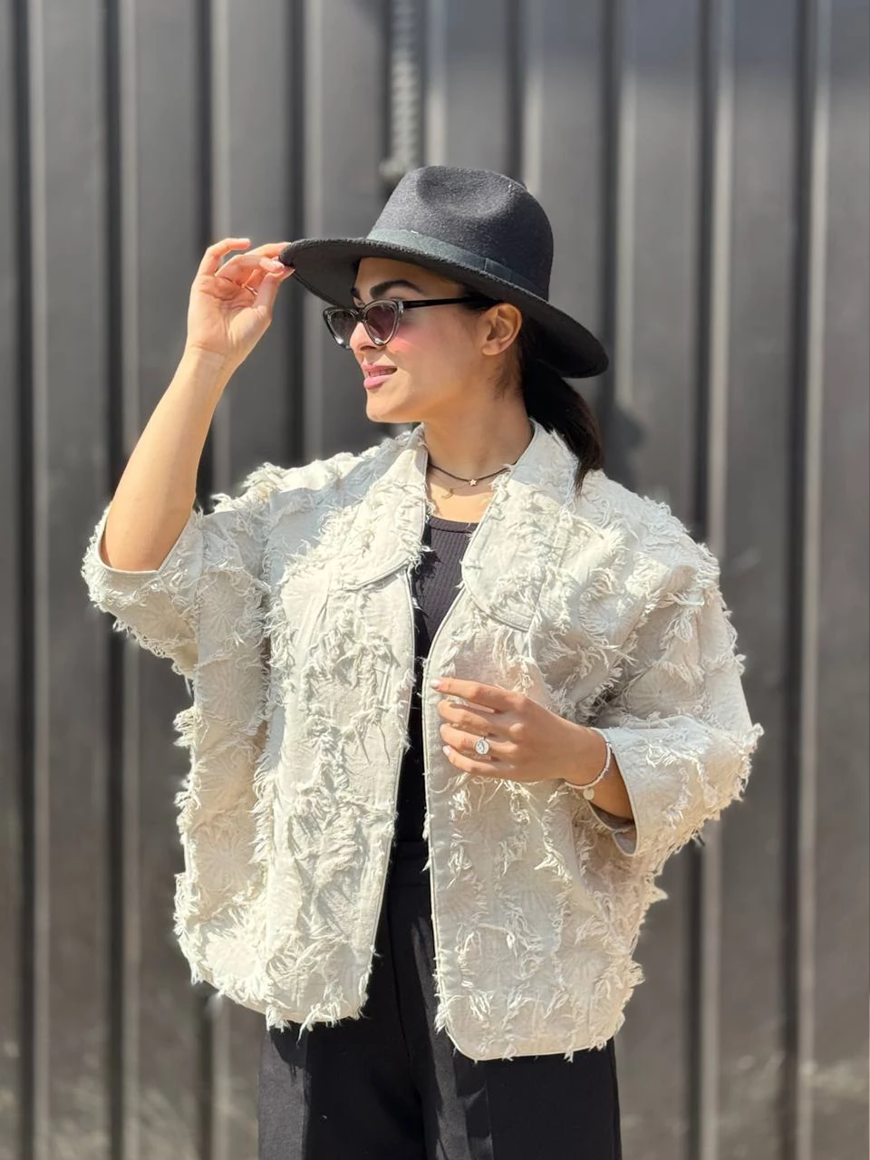 کت میدی 61341 نچرال ژاکارد ریش پانچ RY