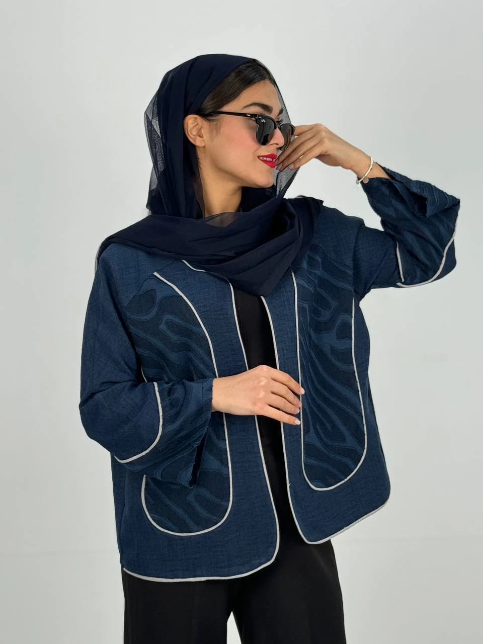 مانتو میدی 61309 آستین رگلان ترکیبی RY