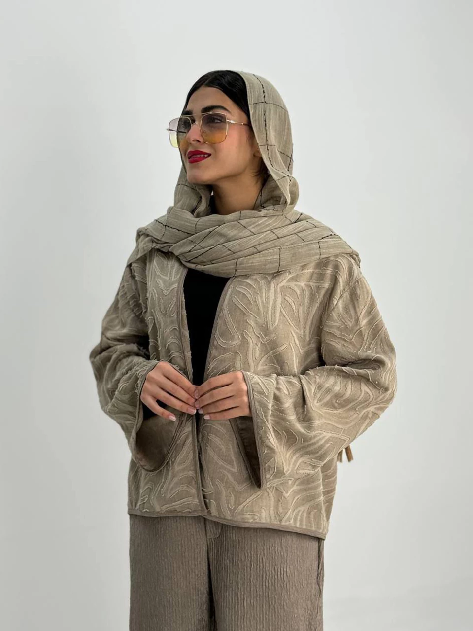 ست مانتو و شلوار 61350 ژاکارد و تریکو RY