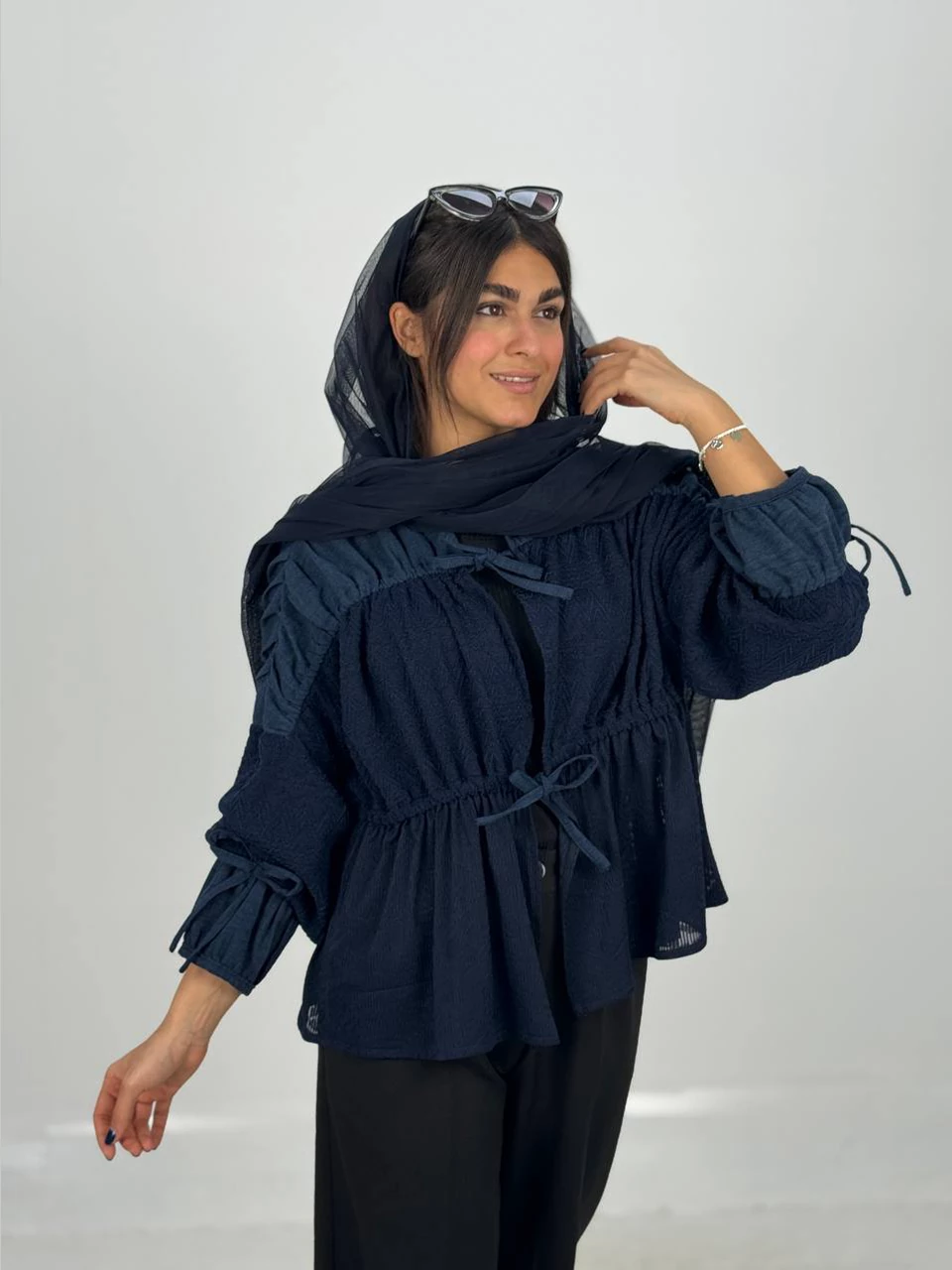 پیراهن میدی 61353 ترکیبی کش دوزی RY