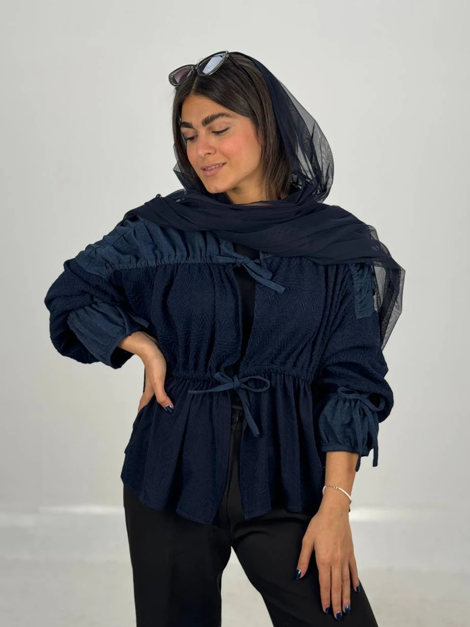 پیراهن میدی 61353 ترکیبی کش دوزی RY