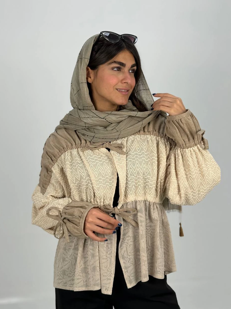 پیراهن میدی 61353 ترکیبی کش دوزی RY