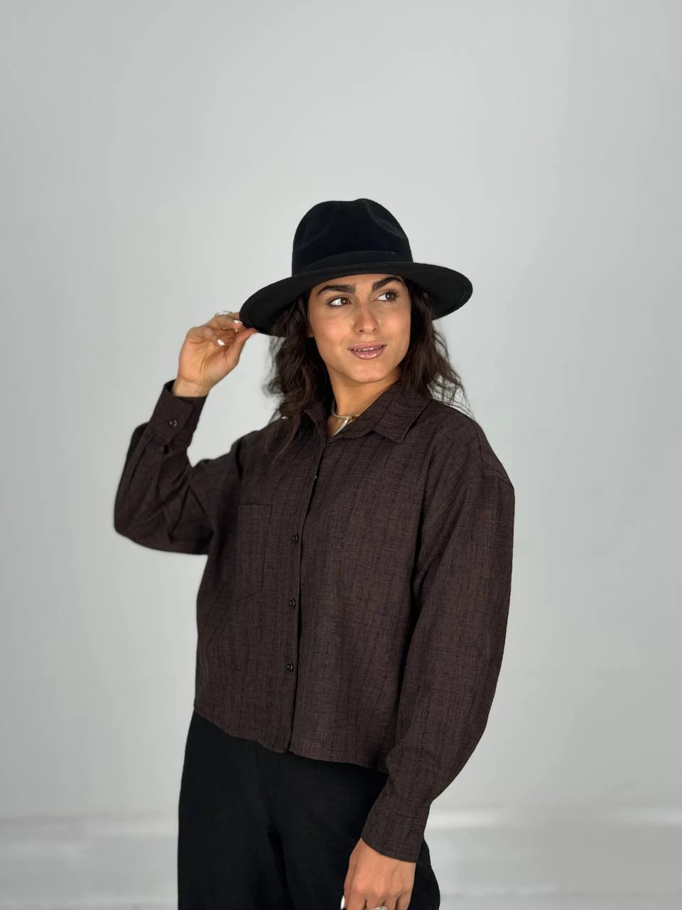 شومیز 61444 لوئیزا یقه مردانه RY