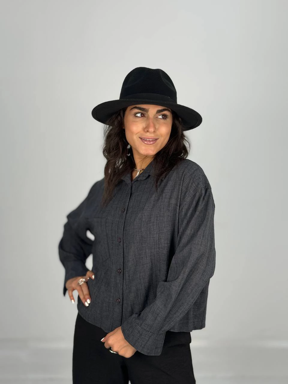 شومیز 61444 لوئیزا یقه مردانه RY