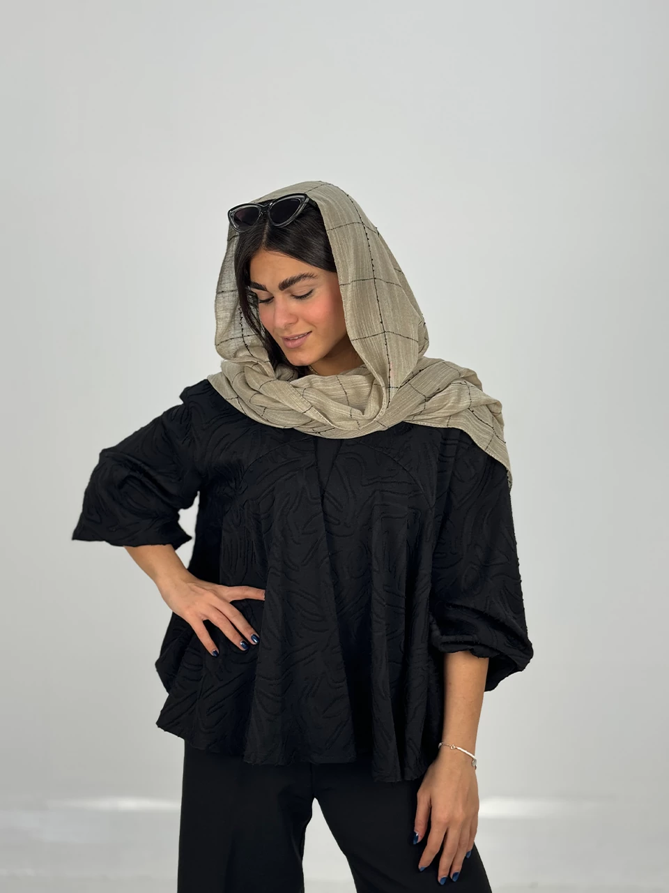 مانتو میدی 61356 دامن حلزونی RY