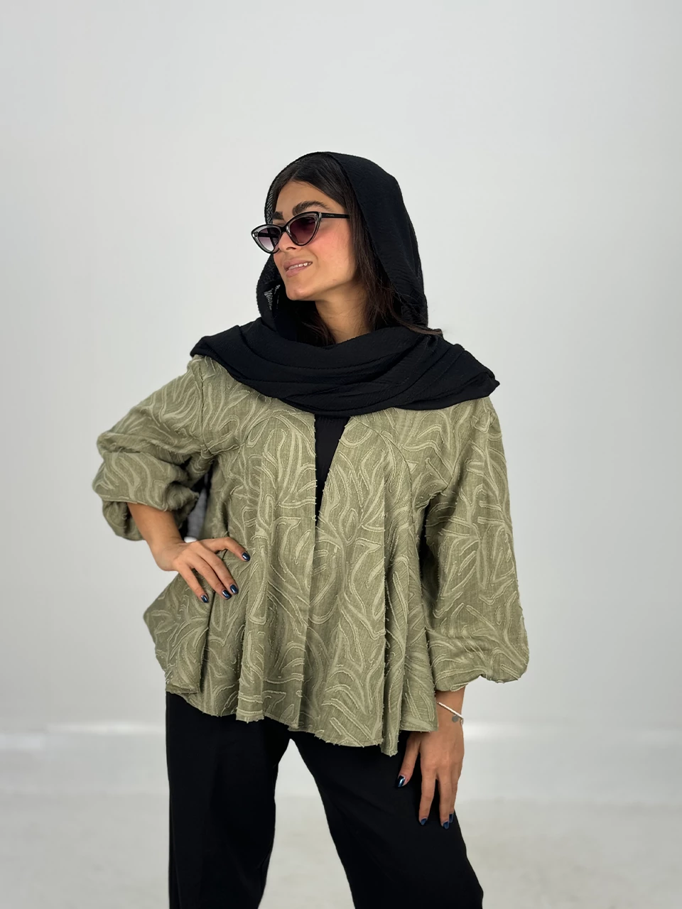 مانتو میدی 61356 دامن حلزونی RY