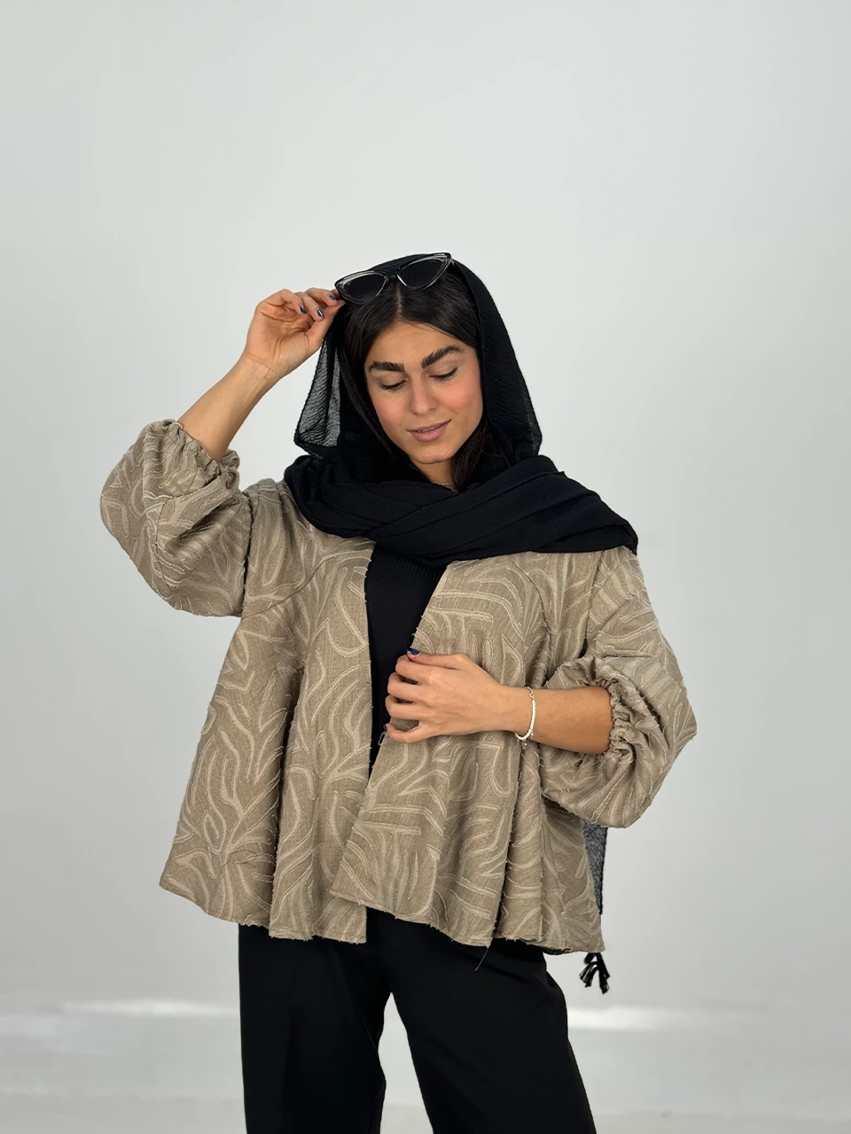 مانتو میدی 61356 دامن حلزونی RY