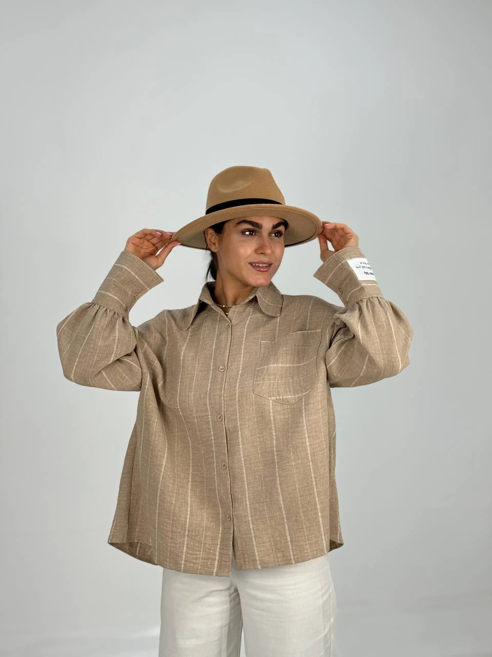 پیراهن میدی 61325 لینن دیپلمات پشت چین دار RY