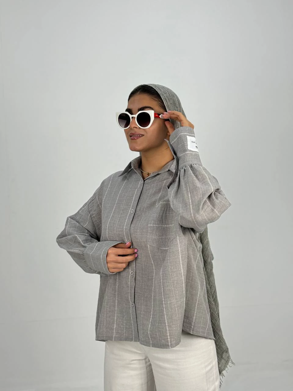 پیراهن میدی 61325 لینن دیپلمات پشت چین دار RY