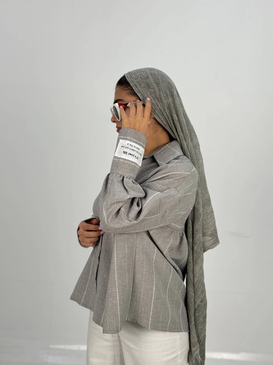 پیراهن میدی 61325 لینن دیپلمات پشت چین دار RY