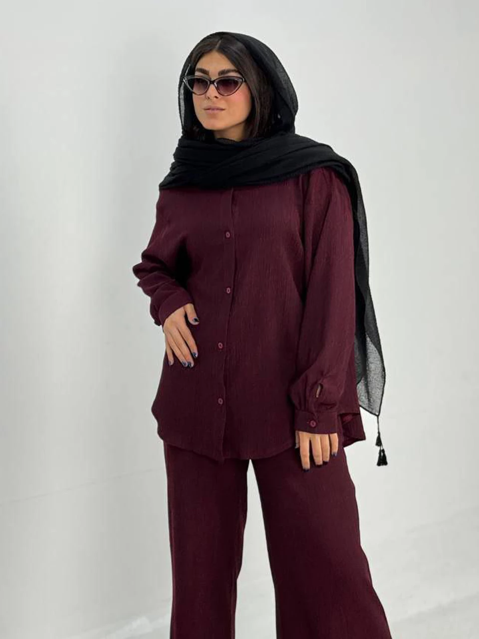 پیراهن میدی 61354 لونا دو نخ پشت پیله RY