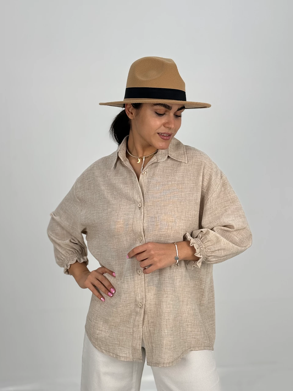 پیراهن میدی 61366 داماسک آستین چین دار RY