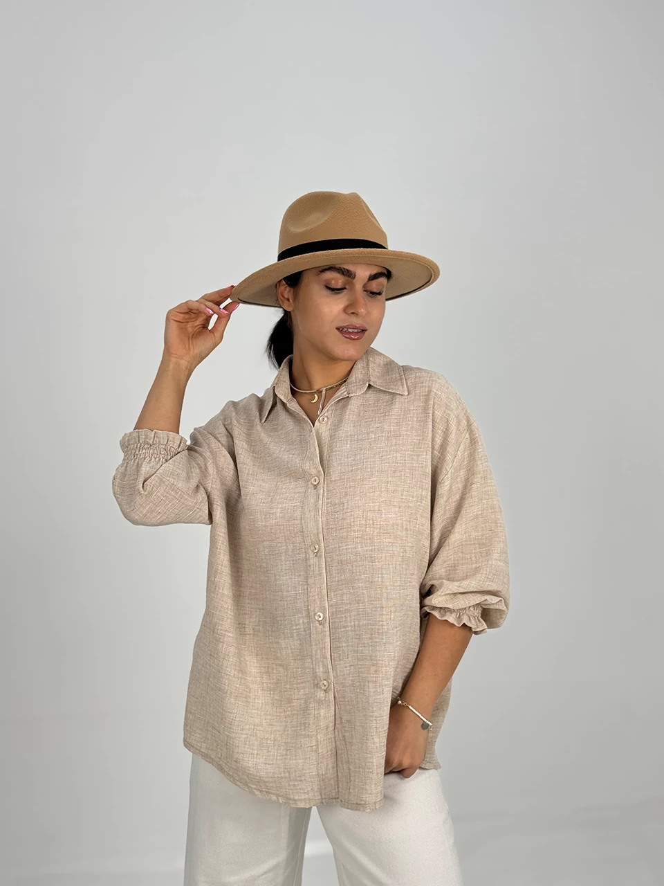 پیراهن میدی 61366 داماسک آستین چین دار RY