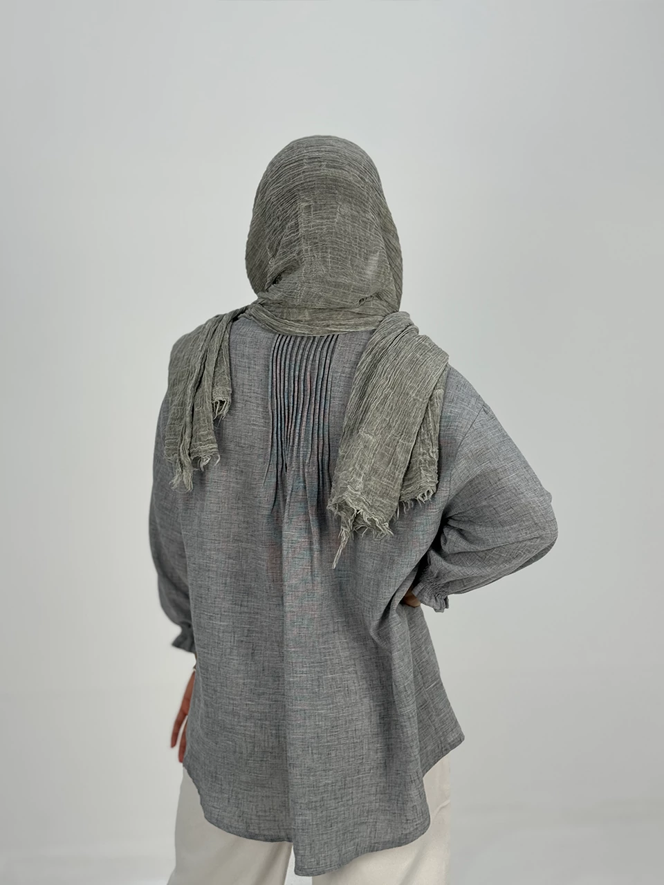 پیراهن میدی 61366 داماسک آستین چین دار RY