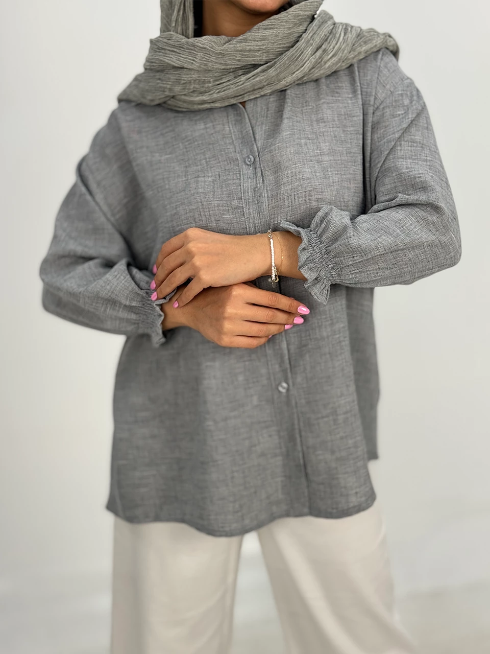 پیراهن میدی 61366 داماسک آستین چین دار RY