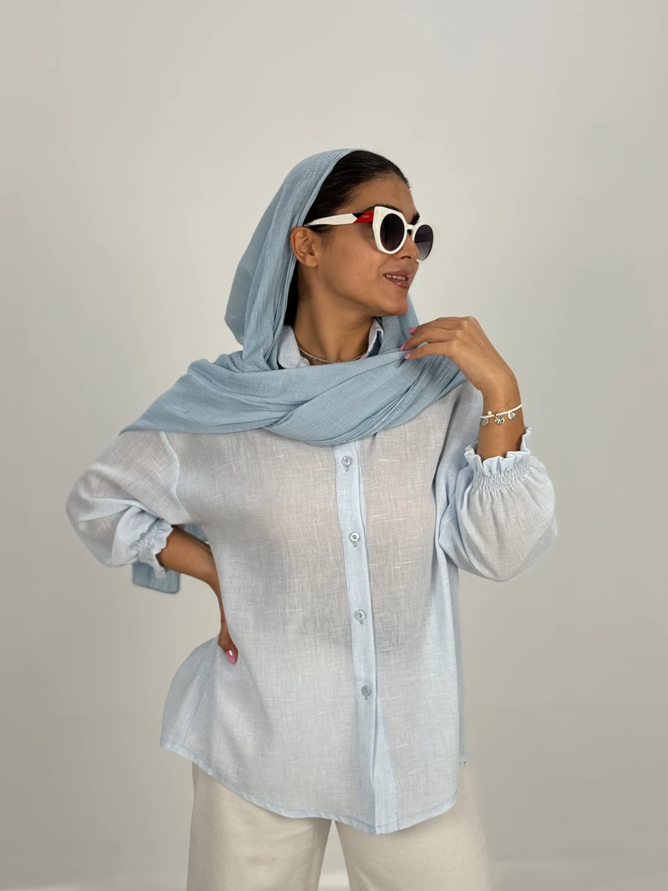 پیراهن میدی 61366 داماسک آستین چین دار RY