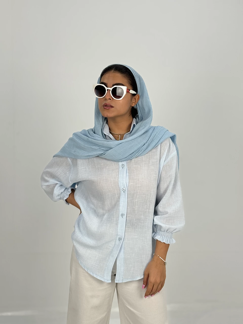 پیراهن میدی 61366 داماسک آستین چین دار RY