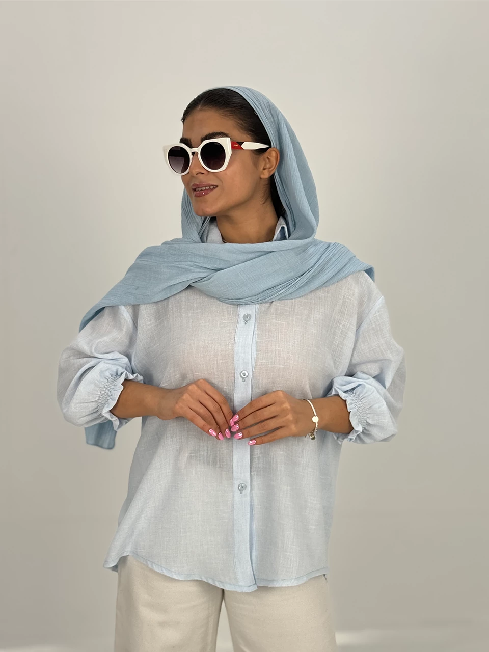 پیراهن میدی 61366 داماسک آستین چین دار RY