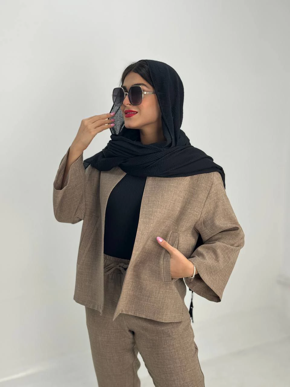 کت میدی 61362 ساده یقه دار RYS