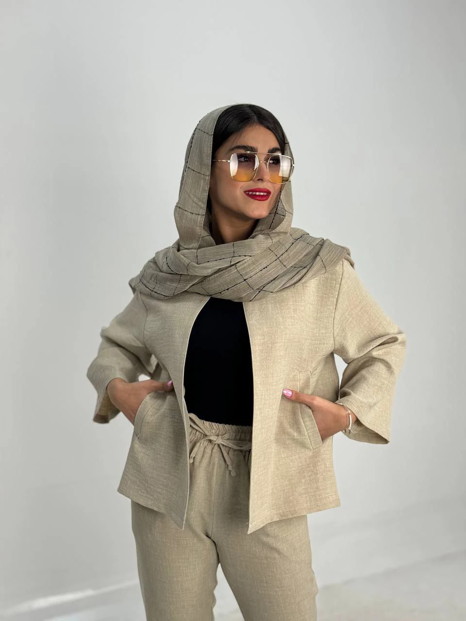 کت میدی 61362 ساده یقه دار RYS