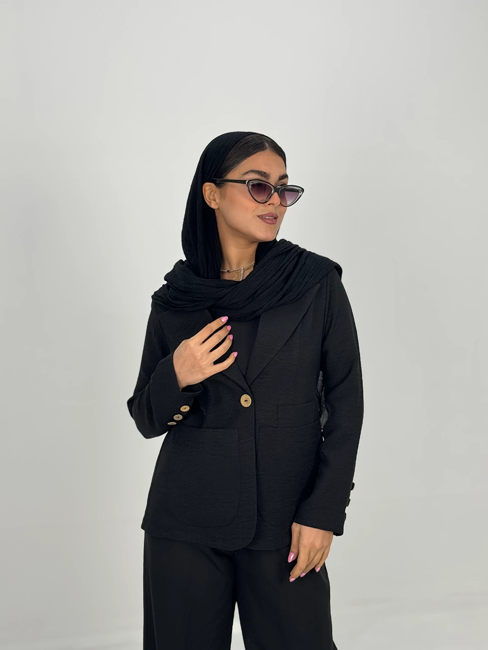 کت میدی 61365 لینن پشت چاکدار RY