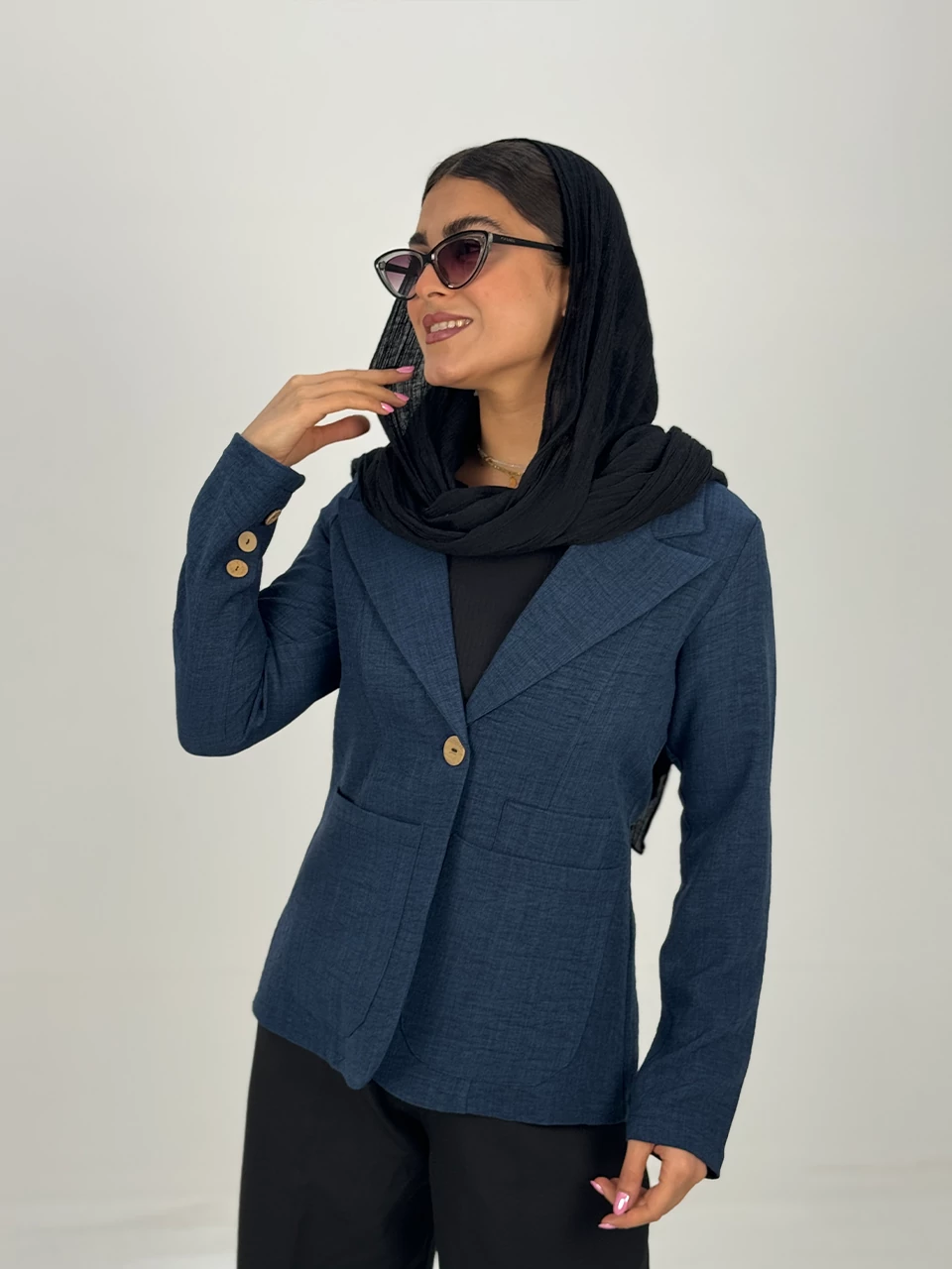 کت میدی 61365 لینن پشت چاکدار RY