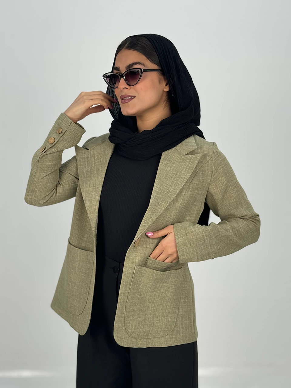 کت میدی 61365 لینن پشت چاکدار RY