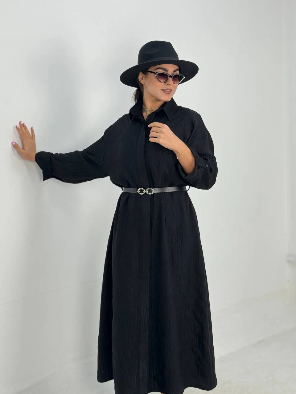 مانتو لانگ 61367 دکمه مخفی RY