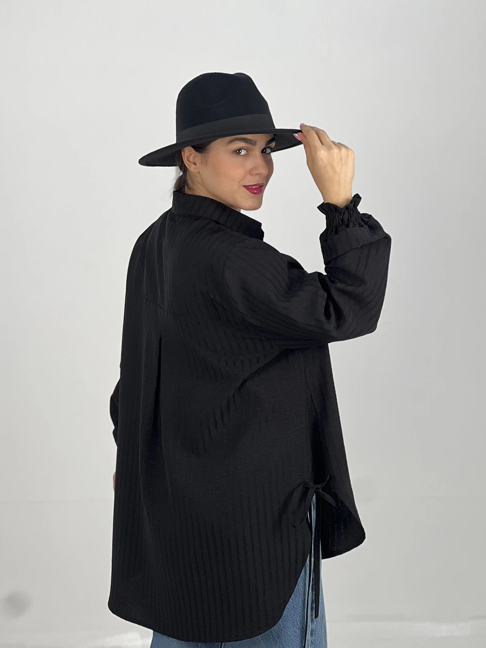 پیراهن میدی 61368 دندان موشی در جیب دوبل RY