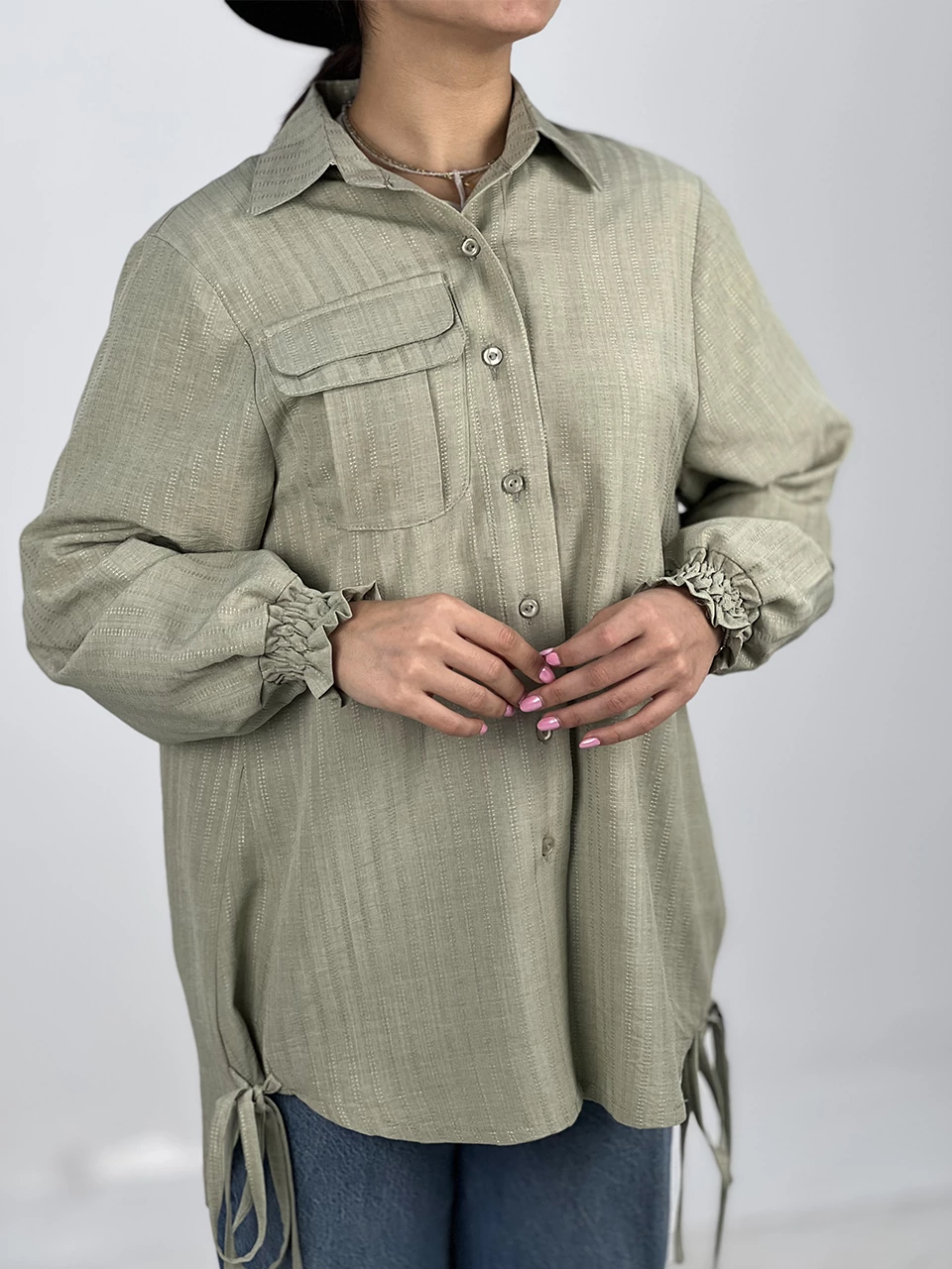 پیراهن میدی 61368 دندان موشی در جیب دوبل RY