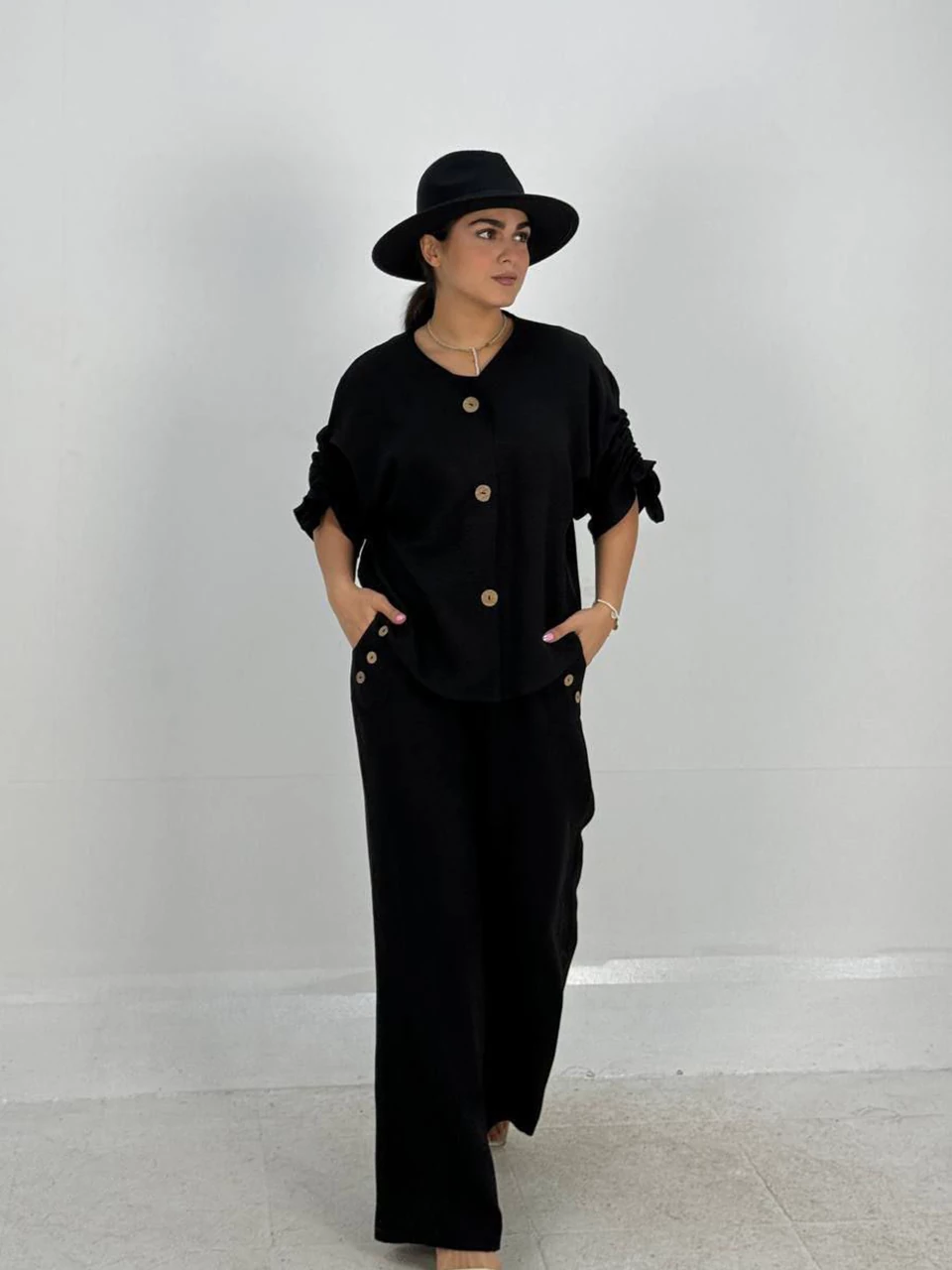 ست پیراهن و شلوار 61376 آستین گت دار RY