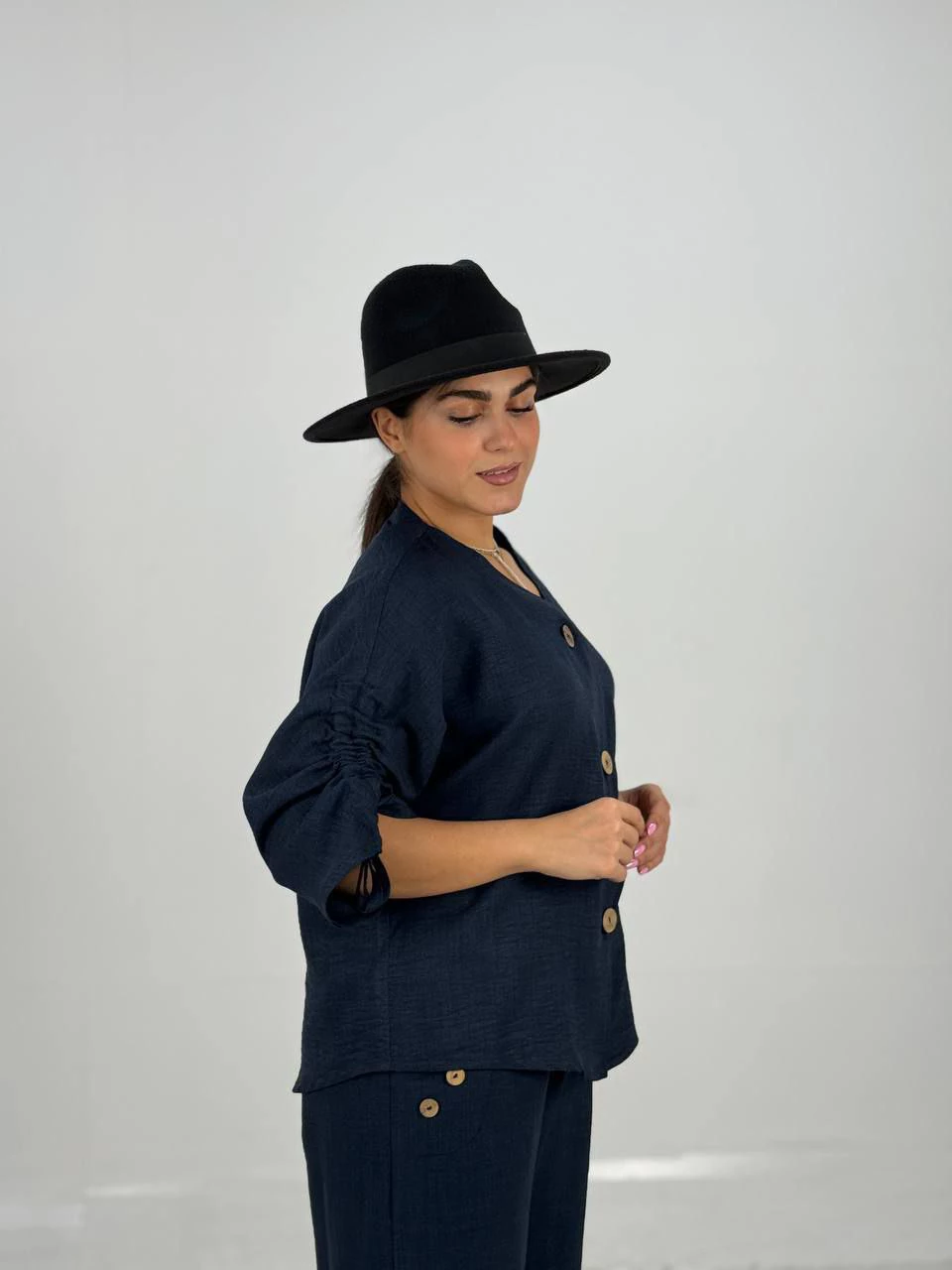 ست پیراهن و شلوار 61376 آستین گت دار RY