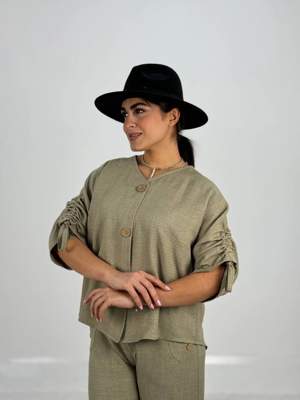 ست پیراهن و شلوار 61376 آستین گت دار RY