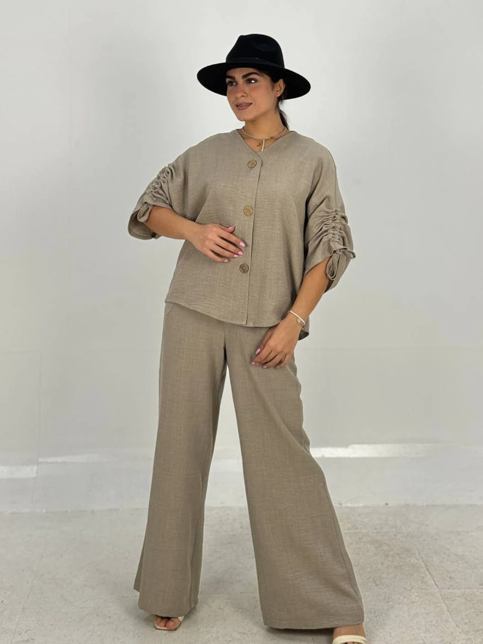 ست پیراهن و شلوار 61376 آستین گت دار RY