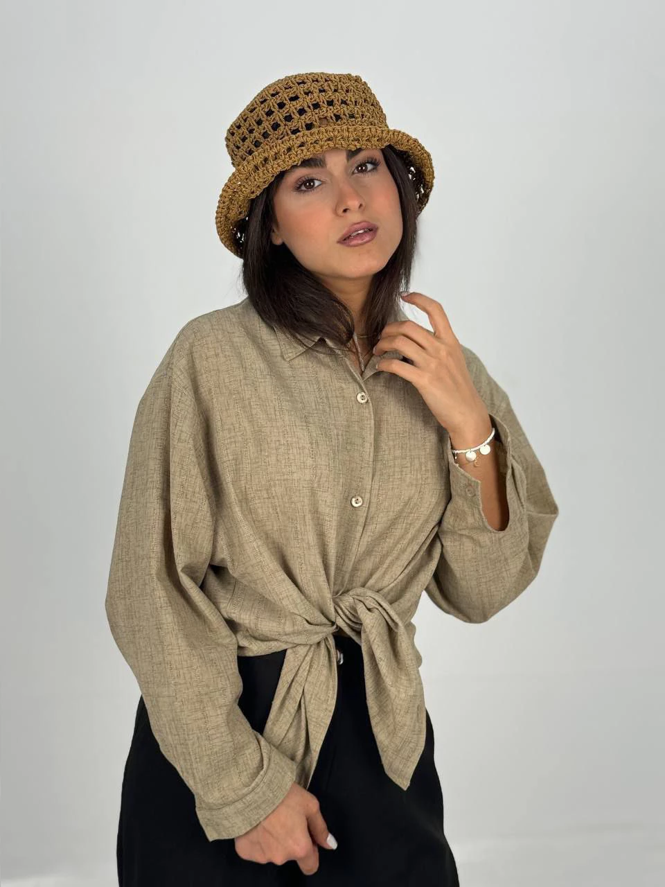 پیراهن میدی 61380 لوئیزا دوخت دار پشت پیله RY