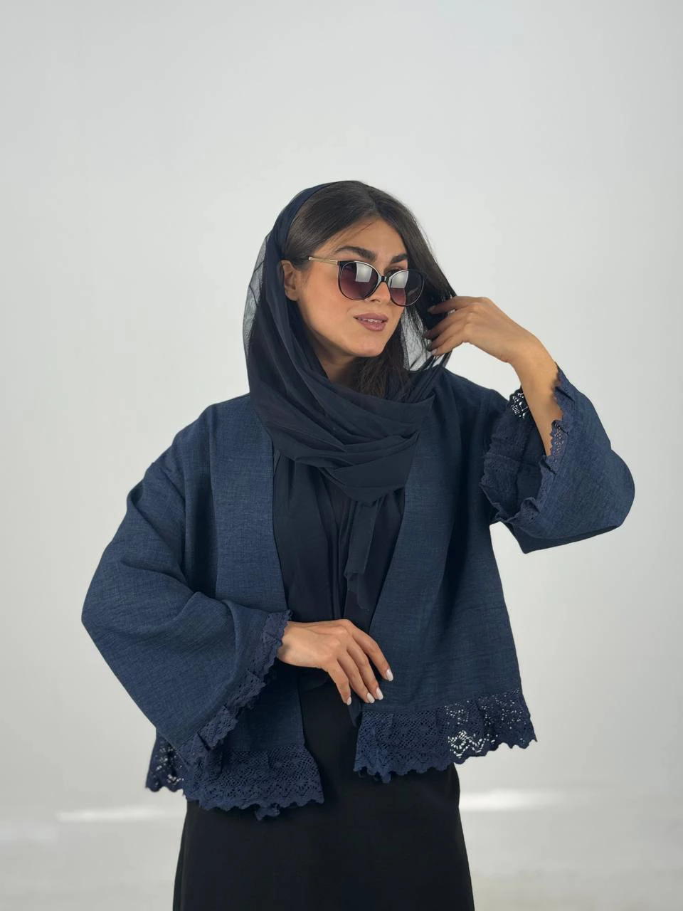 مانتو میدی 61407 لینن پایین گیپور RY