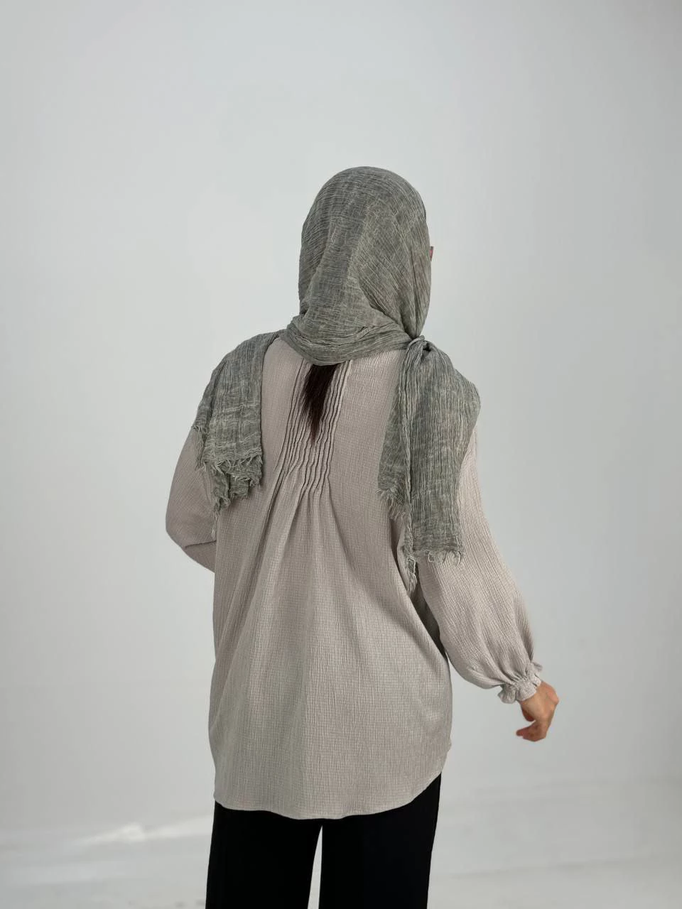 مانتو شومیزی 1017 آدامسی آستین چین دار RY