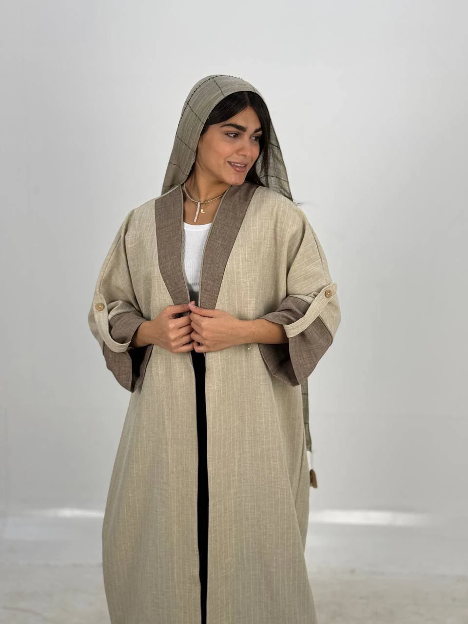 مانتو جلو باز 61413 لینن بلند RY