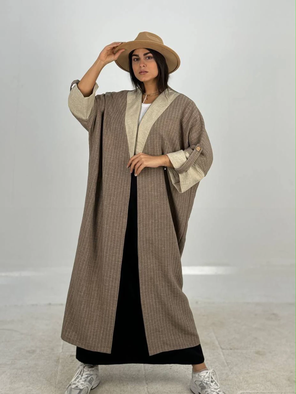 مانتو جلو باز 61413 لینن بلند RY