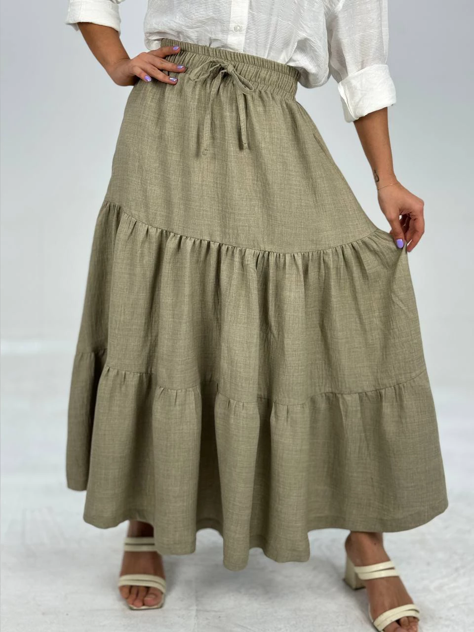 دامن پارچه ای لانگ 31071 لوئیزا سه چین RY