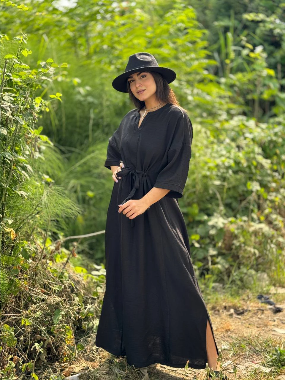 مانتو پیراهنی 61335 لوئیزا بلند چین دار کمردار RY