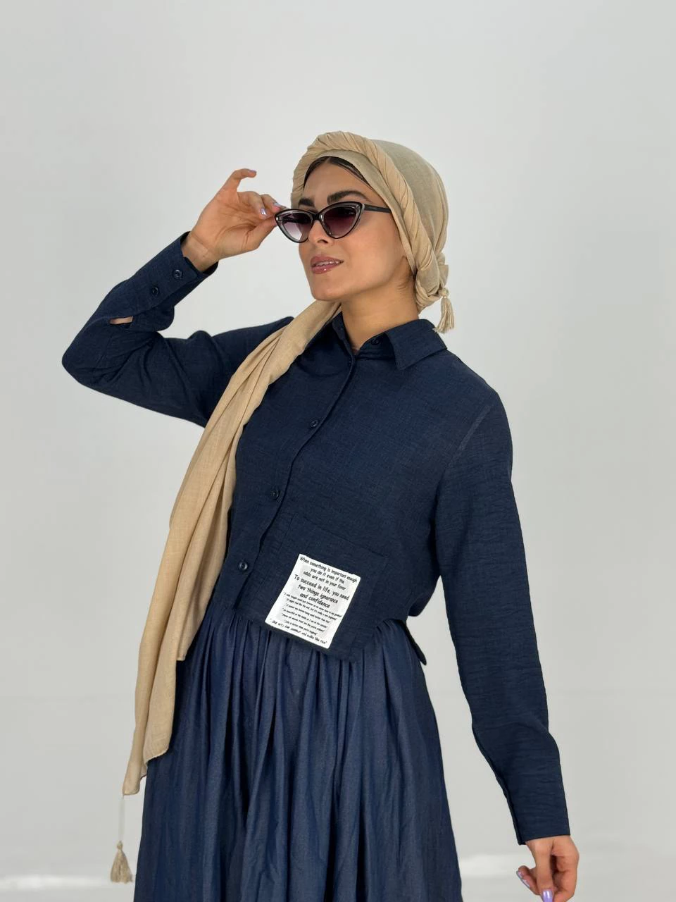 شومیز 61415 کراپ لینن بغل هلال RY