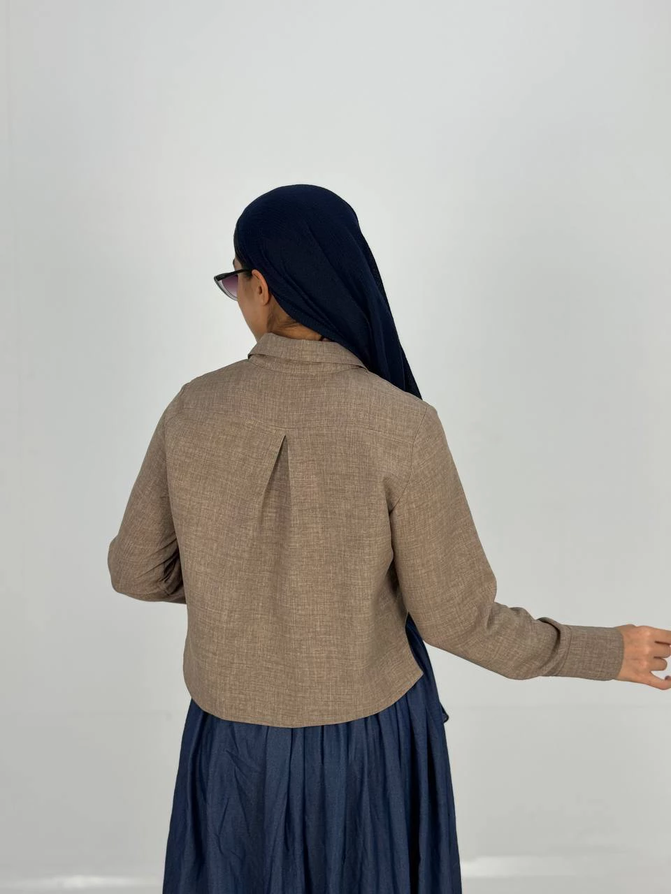 شومیز 61415 کراپ لینن بغل هلال RY